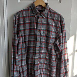 Vintage Land's End flannel, grey, medium 15"-15.5"